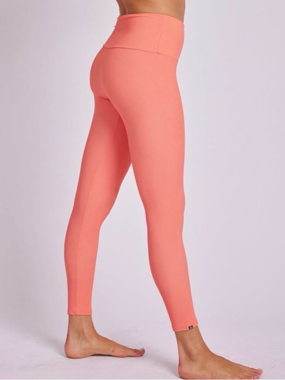 Onzie | High Rise Ribbed Leggings Peach Punch Rib XS/S NWT